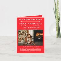 メリークリスマス新聞家族の写真