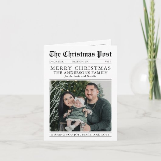 メリークリスマス新聞年レビュー写真 カード (正面)