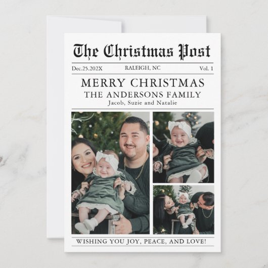 メリークリスマス新聞年レビュー写真 シーズンカード (正面)