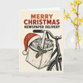 メリークリスマス新聞配達カード カード (黄色い花)