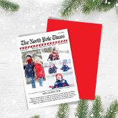 メリークリスマス新聞5つの写真コラージュ シーズンカード