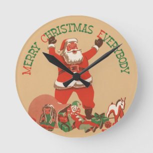 メリークリスマス時計 ラウンド壁時計
