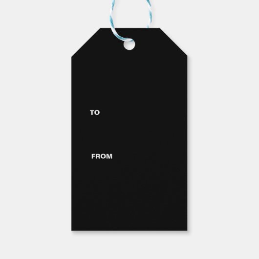 メリークリスマス書道が白と黒 ギフトタグ (裏面)