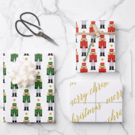 メリークリスマス書道のくるみ伝統的割り ラッピングペーパーシート