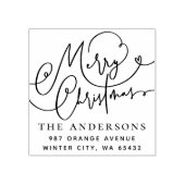 メリークリスマス書道の華やかな演説 ラバースタンプ (インプリント)