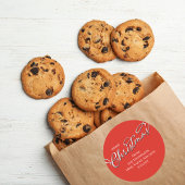 メリークリスマス書道ウィンターレッドグリーンプレイド ラウンドシール