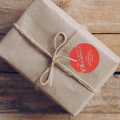 メリークリスマス書道ウィンターレッドグリーンプレイド ラウンドシール