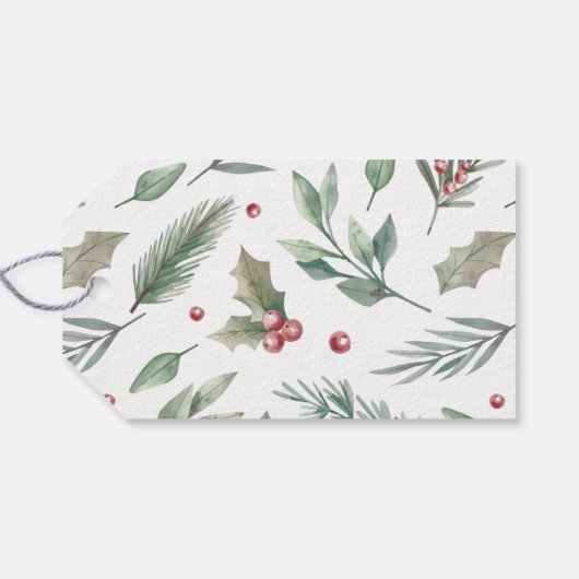 メリークリスマス書道エレガントセージ緑 ギフトタグ (裏面横)