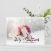 メリークリスマス書道オーバーレイ写真 シーズンカード (スタンド正面)