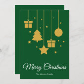 メリークリスマス書道グリーンクリスマスカード シーズンカード (正面/裏面)