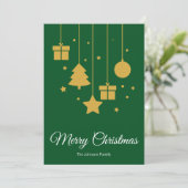 メリークリスマス書道グリーンクリスマスカード シーズンカード (スタンド正面)