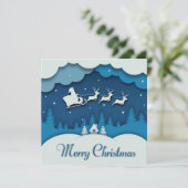 メリークリスマス書道サンタそりトナカイ シーズンカード (スタンド正面)