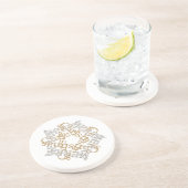 メリークリスマス書道スターアート金ゴールドシルバー コースター (側面)