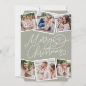 メリークリスマス書道セージ緑6枚 シーズンカード (正面)