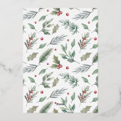 メリークリスマス書道セージ緑6枚 箔シーズンカード (裏面)