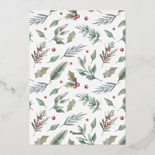 メリークリスマス書道セージ緑6枚 箔シーズンカード (裏面)