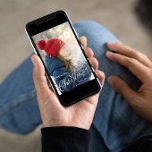 メリークリスマス書道ネイビーブルーレッドプレイド シーズンカード