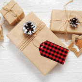 メリークリスマス書道バッファローチェック ギフトタグ