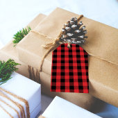 メリークリスマス書道バッファローチェック ギフトタグ