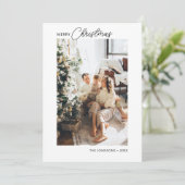 メリークリスマス書道フォトホリデーカード シーズンカード (スタンド正面)