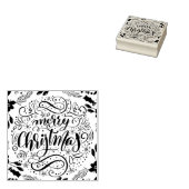 メリークリスマス書道ホリデーカードギフト ラバースタンプ (押印)
