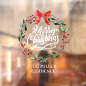 メリークリスマス書道ホリーリース ウィンドウサイン (シート2)