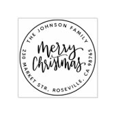 メリークリスマス書道ラウンド差出人住所 ラバースタンプ (インプリント)