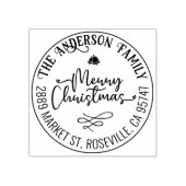 メリークリスマス書道ラウンド差出人住所 ラバースタンプ (インプリント)