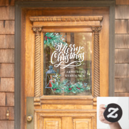 メリークリスマス書道ランタンホリーガーランド ウィンドウサイン