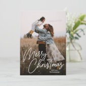 メリークリスマス書道レタリング写真 シーズンカード (スタンド正面)