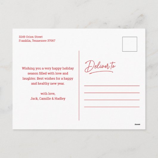 メリークリスマス書道レタリング写真 シーズンポストカード (裏面)