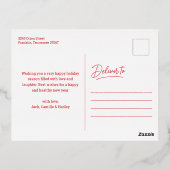 メリークリスマス書道レタリング写真 箔シーズンポストカード (裏面)