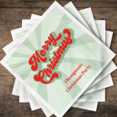 メリークリスマス書道レッドグリーンお洒落 スタンダードカクテルナプキン