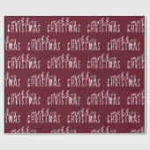 メリークリスマス書道レッドホワイトフェスティバルシック ラッピングペーパー (フラット)