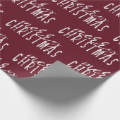 メリークリスマス書道レッドホワイトフェスティバルシック ラッピングペーパー (角)