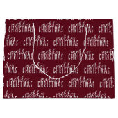 メリークリスマス書道レッドホワイトフェスティバルシック ラージペーパーバッグ (正面)