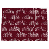 メリークリスマス書道レッドホワイトフェスティバルシック ラージペーパーバッグ (裏面)