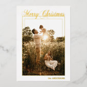 メリークリスマス書道休日の写真 箔シーズンカード (正面)