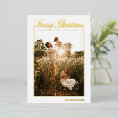 メリークリスマス書道休日の写真 箔シーズンカード (立ち正面)