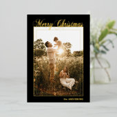 メリークリスマス書道休暇フォトフォイルホ 箔シーズンカード (立ち正面)