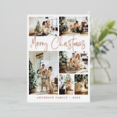 メリークリスマス書道写真バラ金ゴールド 箔シーズンカード (立ち正面)