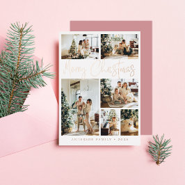 メリークリスマス書道写真バラ金ゴールド 箔シーズンカード