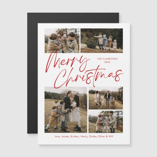 メリークリスマス書道写真磁気カード (正面/裏面)