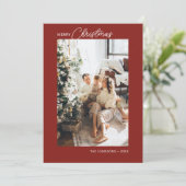 メリークリスマス書道写真赤 シーズンカード (スタンド正面)
