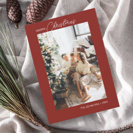 メリークリスマス書道写真赤 シーズンカード