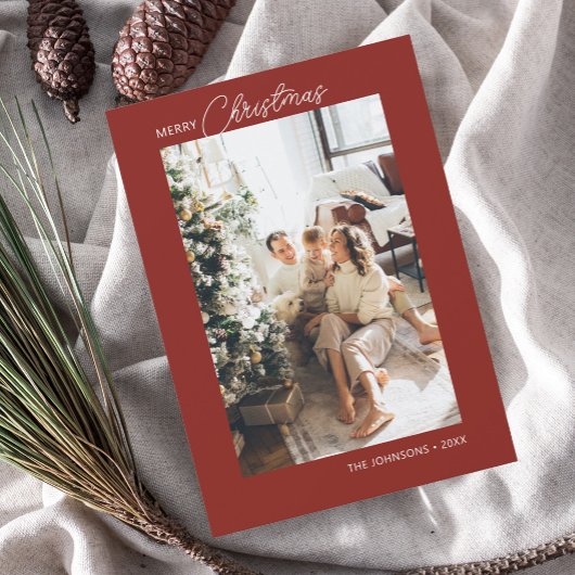 メリークリスマス書道写真赤 シーズンカード