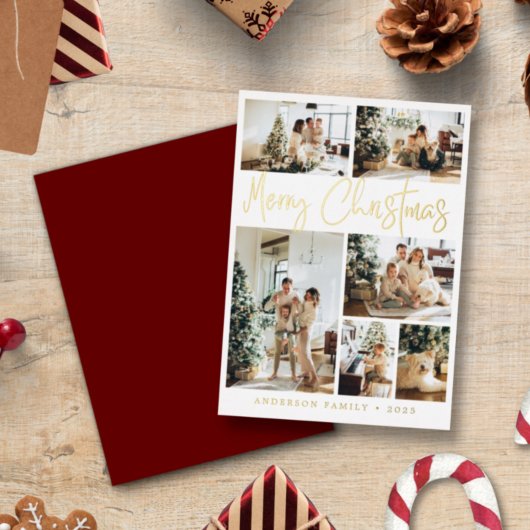 メリークリスマス書道写真金箔Holida 箔シーズンカード