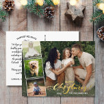 メリークリスマス書道写真集，金ゴールド 箔シーズンポストカード<br><div class="desc">特別な休日の願いを送信するこのフェスティバルハガキは、金ゴールド箔の手書きタイポグラフィフォントで"メリークリスマス実在"を備えて – 4枚の写真と共にお気に入りの。手書きノートの宇宙に自分の入力した休日の挨拶を簡単に追加またはノートを削除す離れる。また、差出人住所を追加。テンプレートを使すごい用するためシンプルに、この簡単で自分のカスタムデザインカードをするのはだ。..この過去年の写真の思い出が詰まった美しく思いやりのある休日はがきを受け取る際、友人や家族は確実にスマイルする。</div>