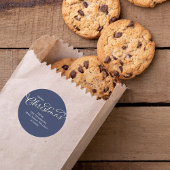 メリークリスマス書道冬海軍ブループレイド ラウンドシール