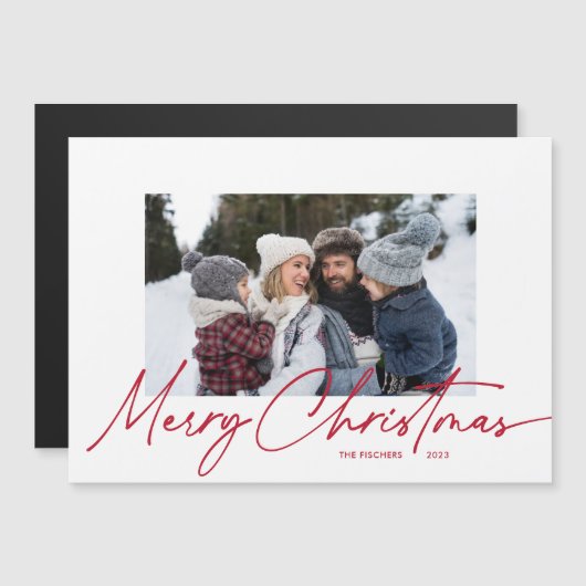 メリークリスマス書道台本のシンプル写真 (正面/裏面)